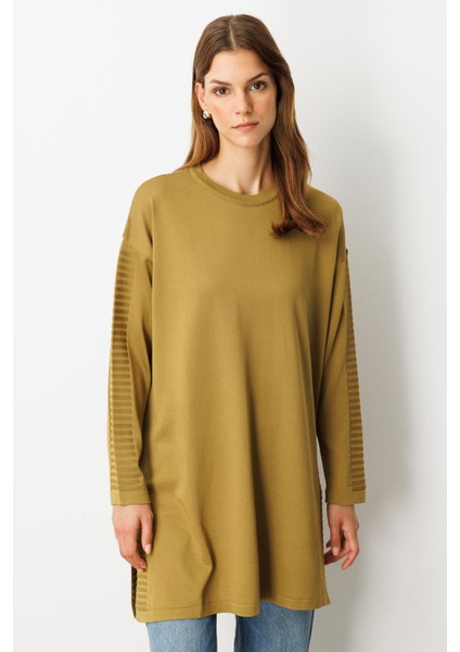 Yırtmaç Detaylı Triko Tunik-Y.YEŞİLİ fırsatları
