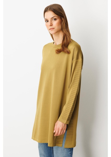 Yırtmaç Detaylı Triko Tunik-Y.YEŞİLİ indirimleri