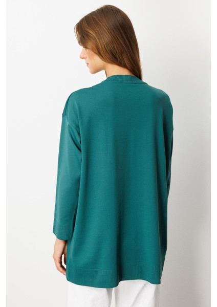 Yuvarlak Yaka Basic Triko-Zümrüt