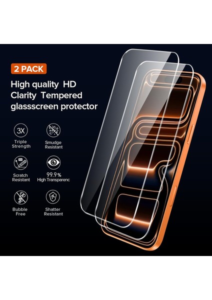 iPhone 17 Pro Kılıf Kamera Çıkıntılı Korumalı Yumuşak Şeffaf Renksiz Silikon Kapak + Ekran Koruyucu Cam Set 2in1 fiyatları