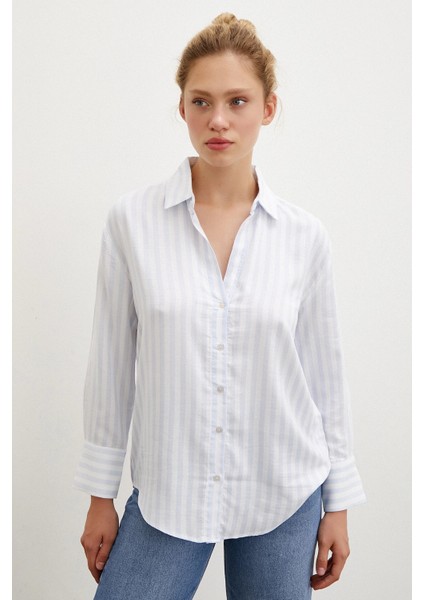 Çizgili Gömlek Mavi modelleri