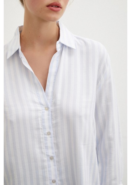 Çizgili Gömlek Mavi indirimleri