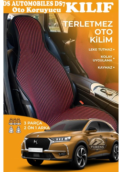 Ds Automobiles Ds7 Uyumlu Kırmızı Prestij Serisi Dokuma Kumaş Oto Koltuk Kılıfı Ön Tam Arka Alt
