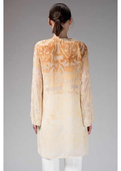 Yaka Detaylı Desenli Tunik Bej K1413103_024 fiyatları