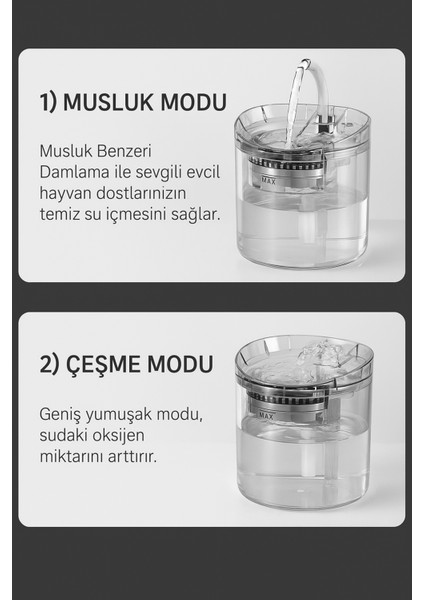 Otomatik Kedi Köpek Su Çeşmesi Su Pınarı | Filtreli, Sessiz ve LED Işıklı Su Pınarı modelleri
