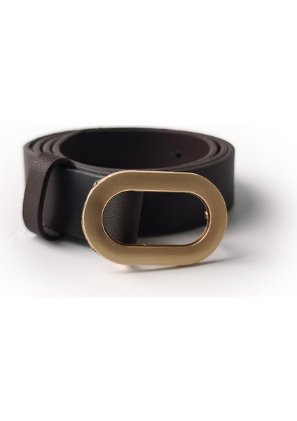 Oval Tokalı Kemer Acı Kahve