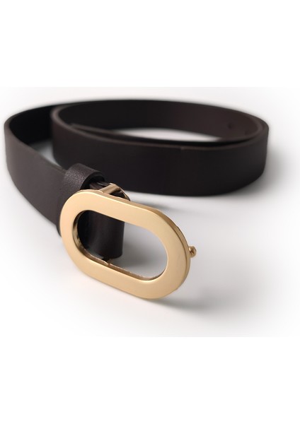 Oval Tokalı Kemer Acı Kahve modelleri