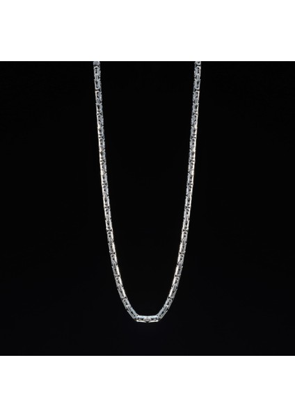 200 Mikron Oksitli Yuvarlak Kral Gümüş Zincir indirimleri