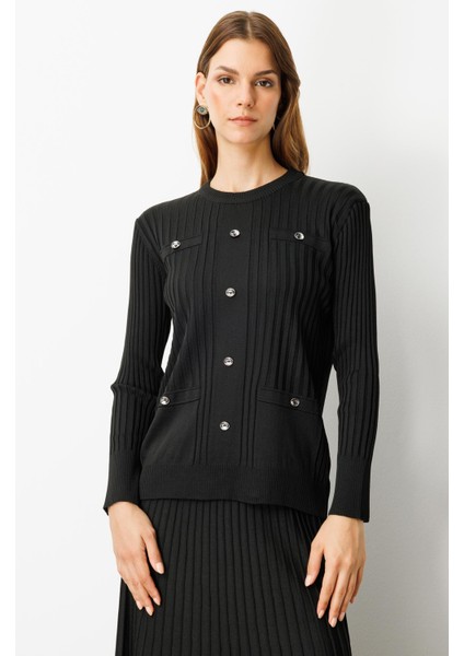 Ribana Detaylı Triko Takım-Siyah modelleri