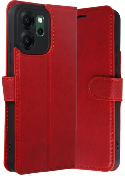 Oppo Reno 14F Trend S Plus Kapaklı Kılıf - Kırmızı