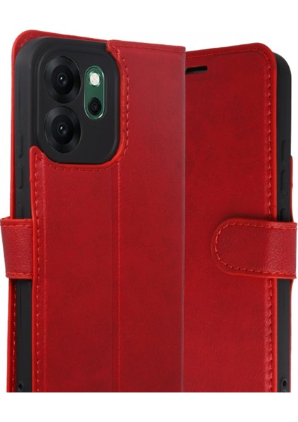 Oppo Reno 14F Trend S Plus Kapaklı Kılıf - Kırmızı fiyatları