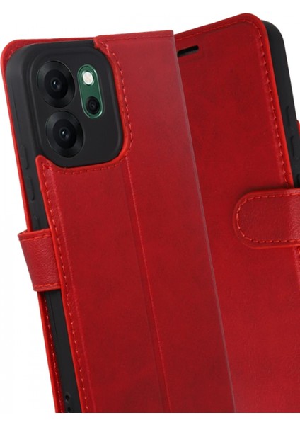 Oppo Reno 14F Trend S Plus Kapaklı Kılıf - Kırmızı modelleri