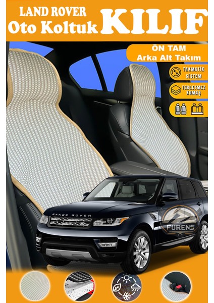 Land Sportage Uyumlu Bej Prestij Serisi Dokuma Kumaş Oto Koltuk Kılıfı Ön Tam Arka Alt