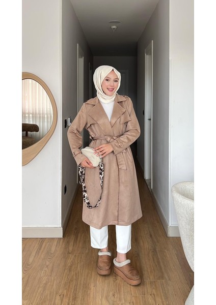 Kuşaklıceplisüet Ceketkap