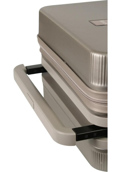 Ithal Unısex Çizgili Trolley Orta Boy Valiz - Vizon modelleri