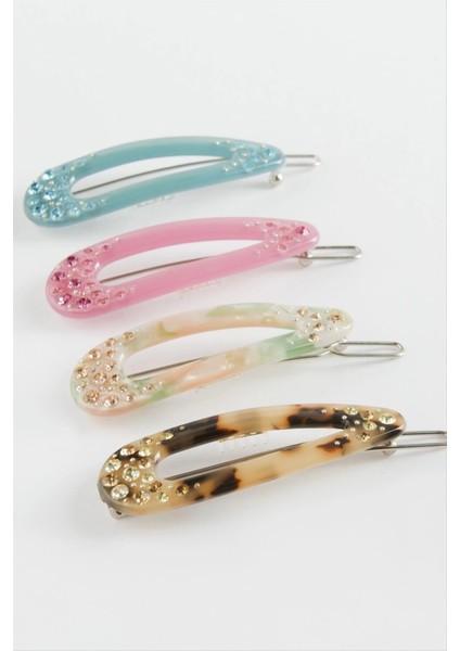 Oval Taşlı Klipsli Toka