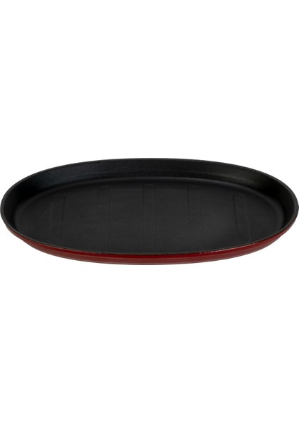 Döküm Oval Fajita Tabağı Ölçü 18X28CM. (Harici Tava Tutucu Dahil Değildir.)-Bordo