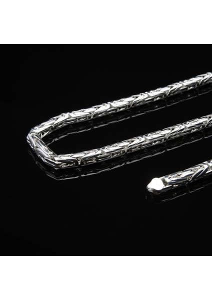 200 Mikron Naturel Yuvarlak Kral Gümüş Zincir