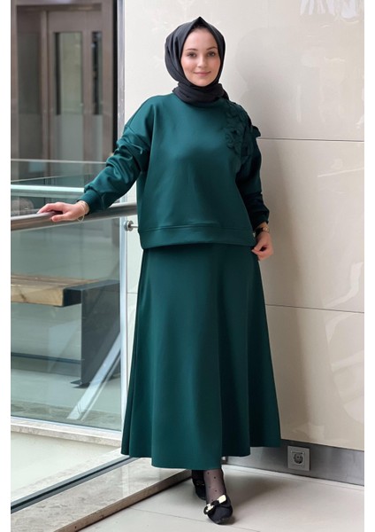 4871 Alaera Nakışlı Bluzlu Takım