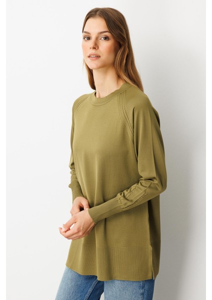 Reglan Kol Basic Triko Tunik-Y.YEŞİLİ