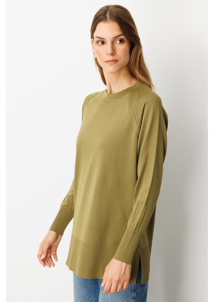 Reglan Kol Basic Triko Tunik-Y.YEŞİLİ indirimleri