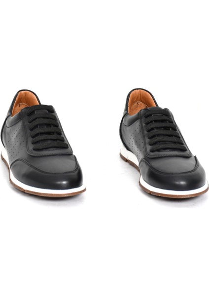 Hakiki Deri Siyah Erkek Sneaker Ayakkabı Termo Tabanlı - 241338 fiyatları