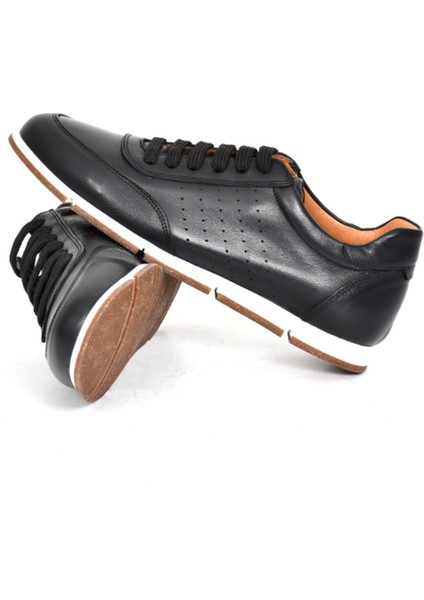 Hakiki Deri Siyah Erkek Sneaker Ayakkabı Termo Tabanlı - 241338 indirimleri