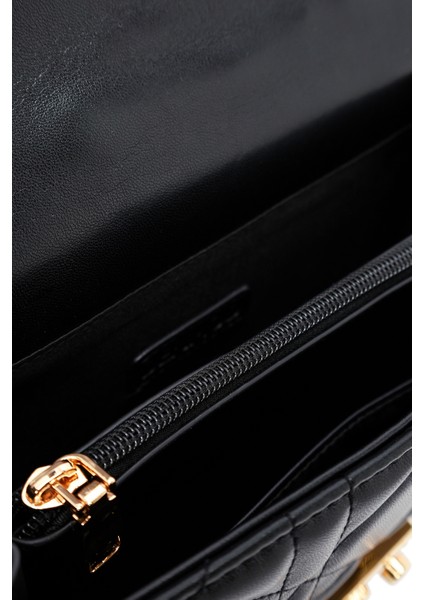 Kadın Siyah Uzun Askılı Mini Kapitone Çapraz Çanta 25ABD2433KP