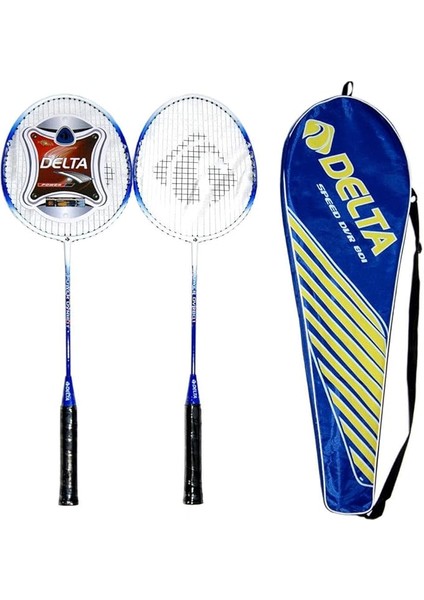 Unisex Çantalı Çiftli Badminton Seti (Çift) Dvr 801, Mavi, Tek Beden