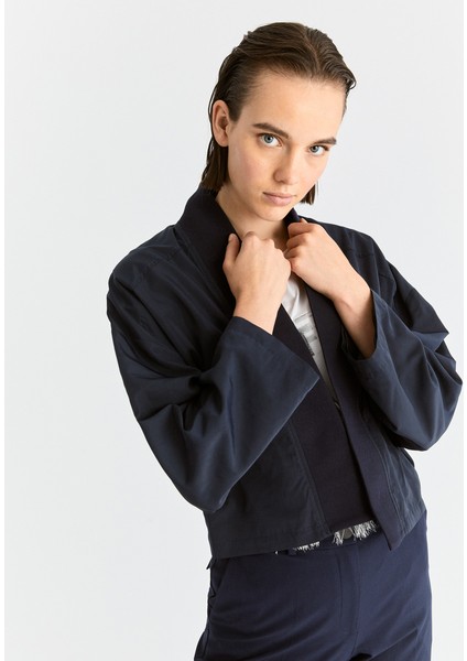 Volanlı Kısa Kadın Mont Lacivert K2017503_015 fiyatları