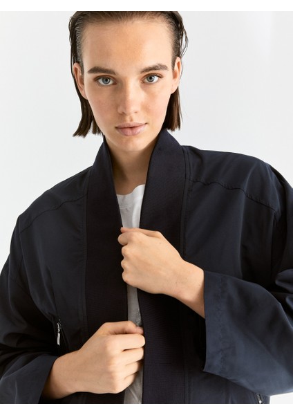 Volanlı Kısa Kadın Mont Lacivert K2017503_015 modelleri