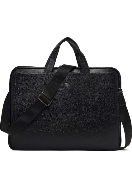 Erkek Siyah Uzun Askılı Deri Evrak Çantası 25WBD3530FT