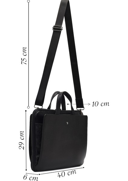 Erkek Siyah Uzun Askılı Deri Evrak Çantası 25WBD3530FT fiyatları