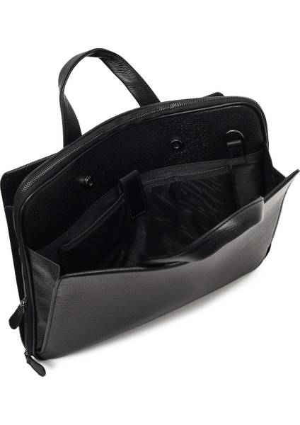 Erkek Siyah Uzun Askılı Deri Evrak Çantası 25WBD3530FT