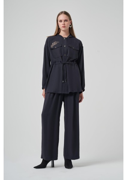 1022 Taş Işlemeli Pantolonlu Takım