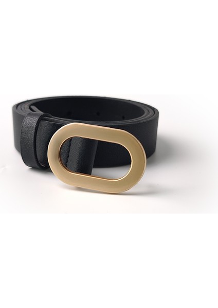 Oval Tokalı Kemer Siyah