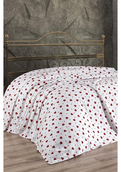 Kalbim Tek Kişilik %100 Pamuklu 160X240 cm Tek Pike