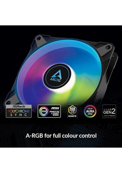 P12 Pwm Pst A-Rgb - 120 mm Pwm Kasa Fanı, Statik Basınç Için Optimize Edilmiştir, Kasa Fanı, Yarı Pasif: 200 – 2000 Devir/dakika. (0 U/dk. <%5), 5V 3 Pin Argb-Led, Tek Fan - Siyah fiyatları