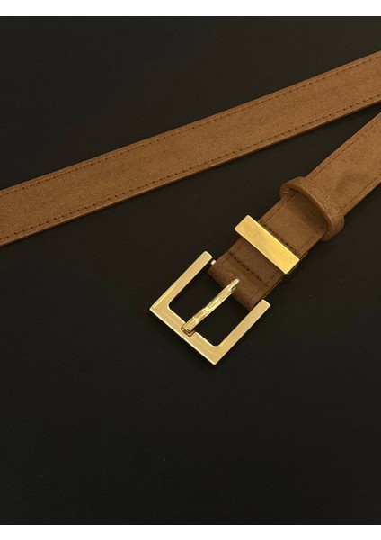 Süet Kare Antik Tokalı Köprülü Kadın Kemeri, Pantolon Kemeri, Ceket Kemeri, Elbise Kemeri