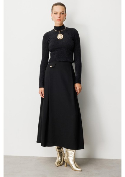 Yarım Balıkçı Kısa Triko Kazak-SİYAH