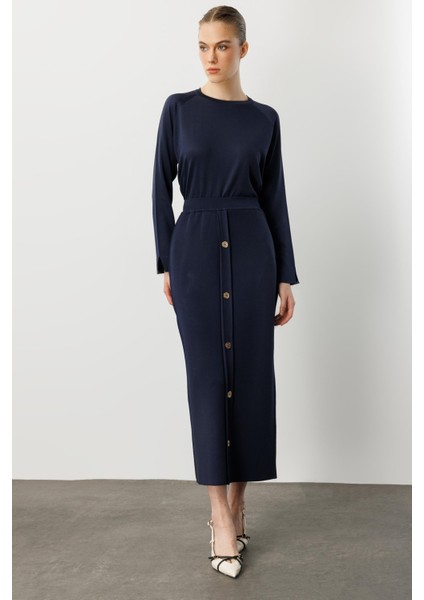 Tunik ve Etek Ikili Triko Takım-Lacı