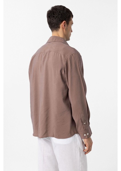 Kahve Modal Kumaş Relax Fit Erkek Gömlek indirimleri