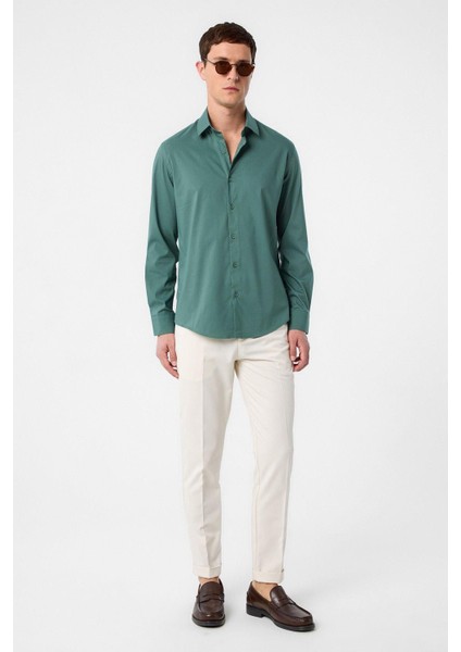 Yeşil Slim Fit Erkek Gömlek modelleri