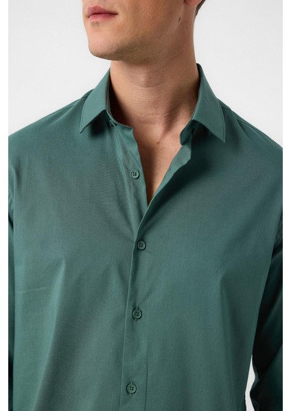 Yeşil Slim Fit Erkek Gömlek fırsatları