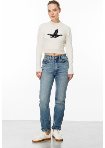 Kuş Detaylı Crop Kazak-EKRU modelleri