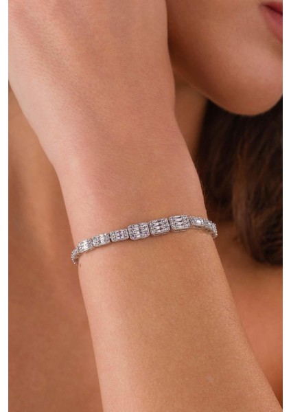 Üçlü Sıralı Baget Su Yolu Gümüş Bileklik fiyatları