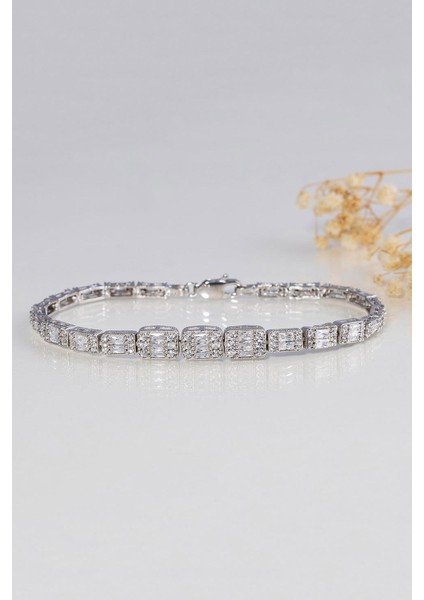 Üçlü Sıralı Baget Su Yolu Gümüş Bileklik indirimleri