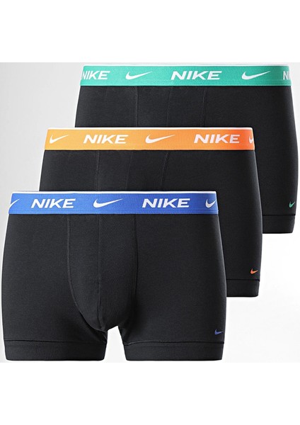 Dri Fit Ultra Stretch 3 Pack Micro 3 Lü Paket Kısa Boxer Siyah 3 Renk Bantlı