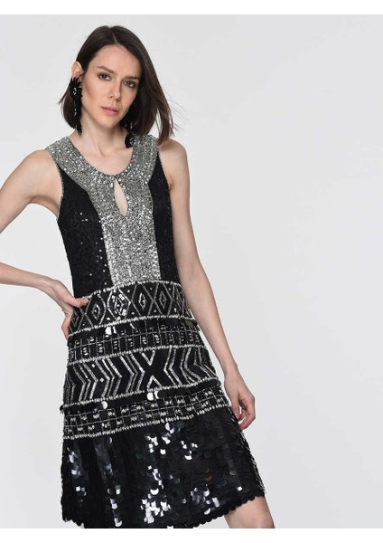 İşlemeli Gece Elbisesi Standart Renk Y1962103_089