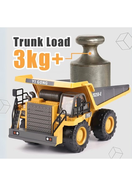 Uzaktan Kumandalı Full Fonksiyon Metal Premium Model Bulldozer, Ekskavatör ve Kamyon 1:16 Ölçek Şarjlı Sesli Işıklı 3 Model (Tam Fonksiyon) (Kamyon) modelleri